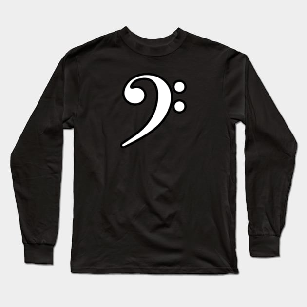 Bass Clef Long Sleeve T-Shirt by BigHeaterDesigns